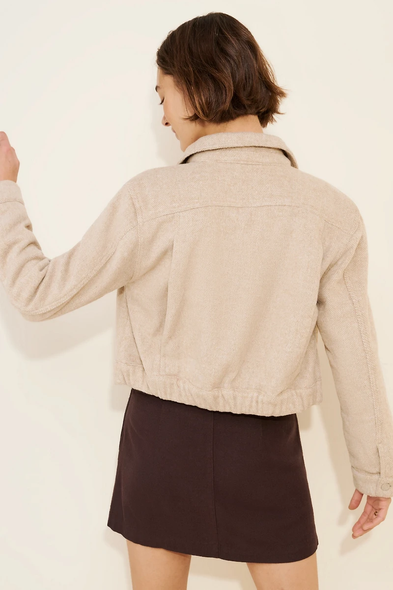 Habitual Textured Zip Front Jacket