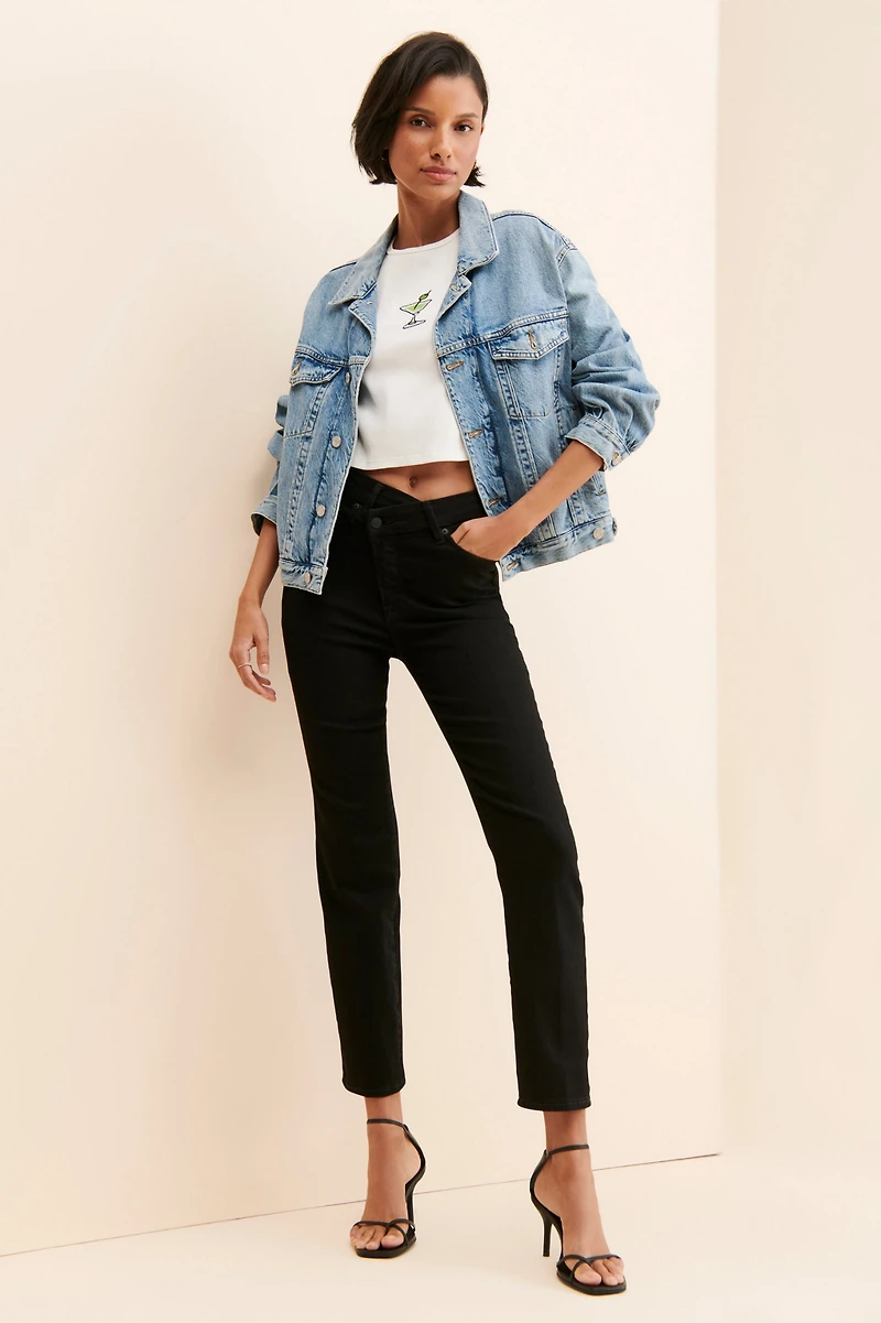 Good American Classic Crossover Jeans