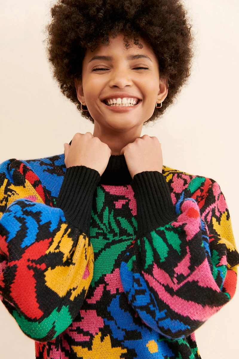 FARM Rio Tropical Garden Sweater Dress