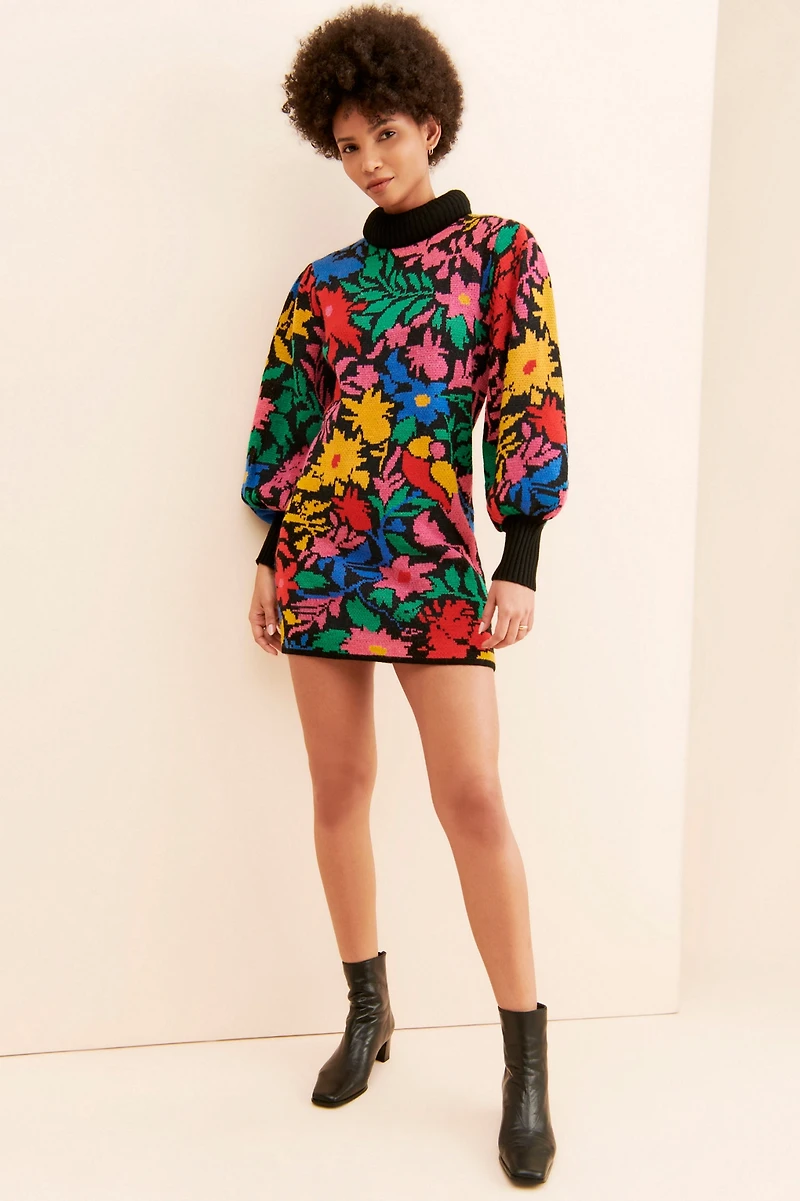 FARM Rio Tropical Garden Sweater Dress