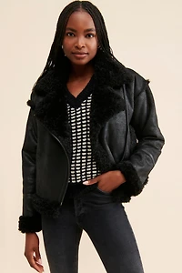 NVLT Faux Suede Moto Jacket