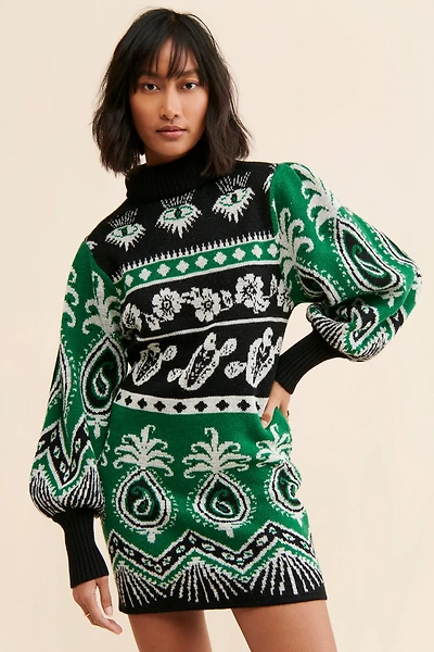 FARM Rio Mystic Scarf Sweater Dress
