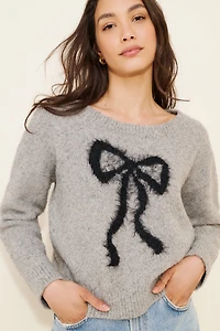 Maeve Bow Icon Shimmer Sweater