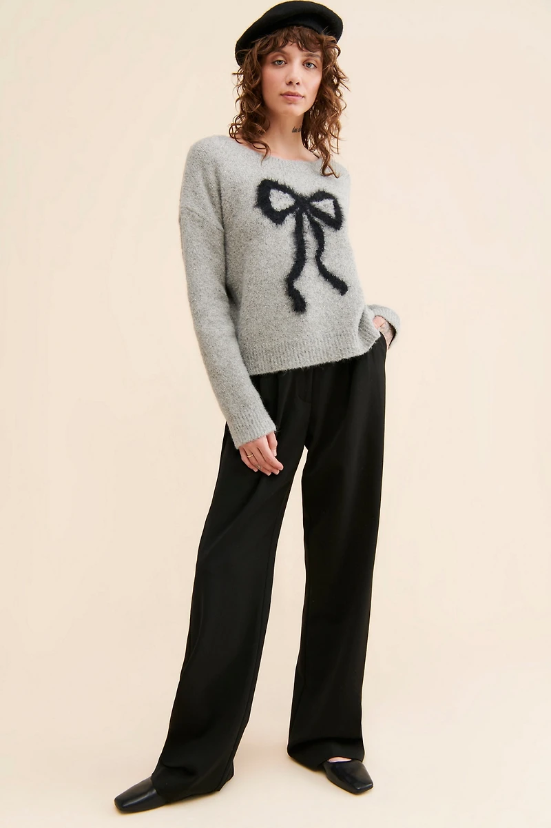 Maeve Bow Icon Shimmer Sweater
