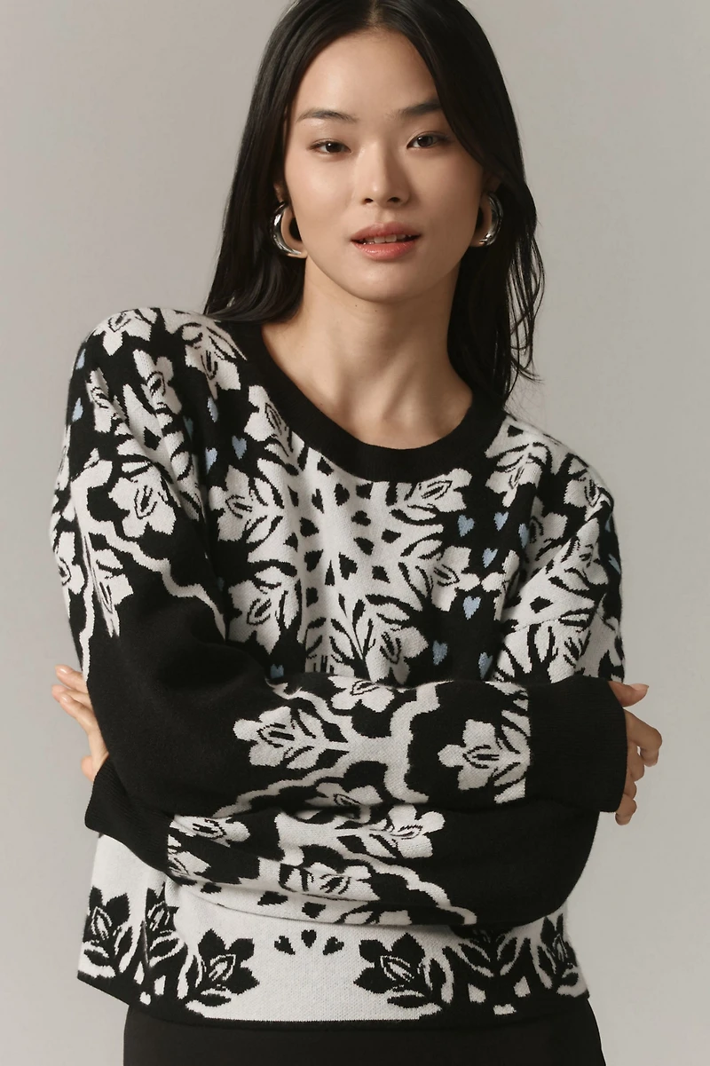 Maeve Cropped Crewneck Sweater