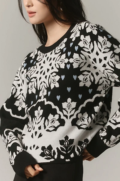 Maeve Cropped Crewneck Sweater