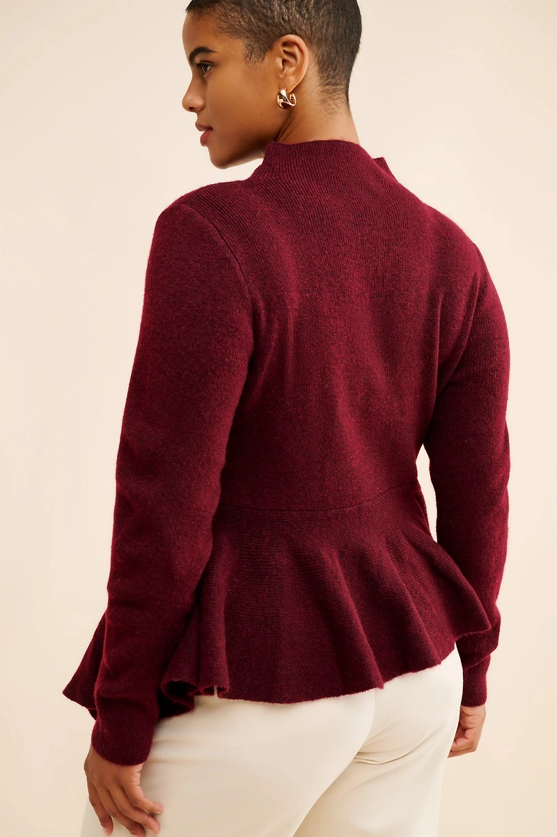 Eloquii Wool Blend Peplum Sweater
