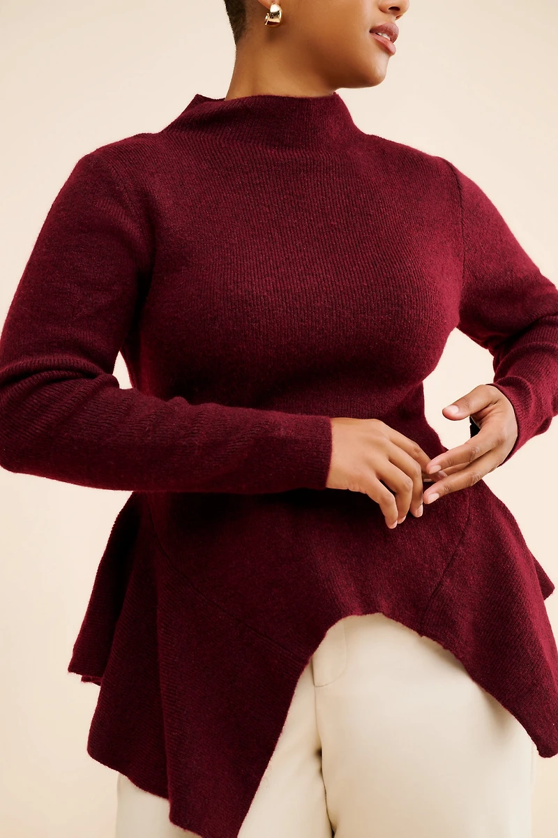 Eloquii Wool Blend Peplum Sweater