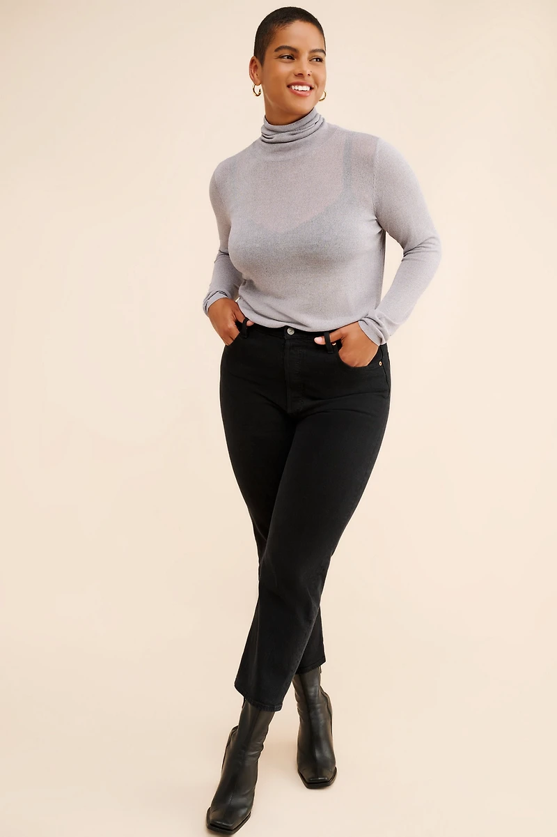 Eloquii Lightweight Sheer Turtleneck Sweater