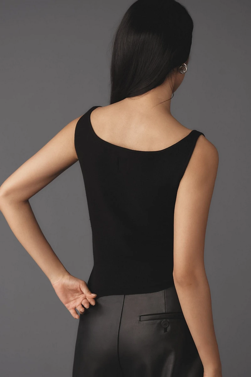 Maeve Bow-Detail Ribbed Sweater Tank