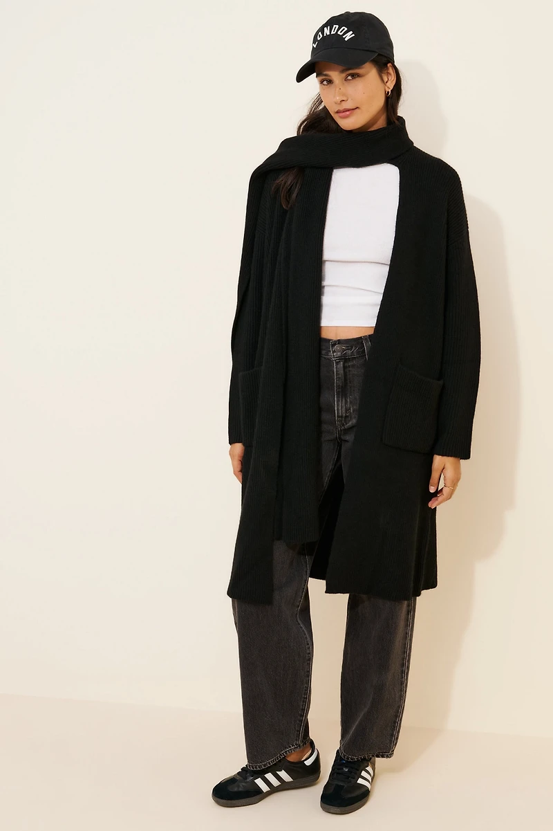 ASTR the Label Noemi Wool Blend Longline Cardigan