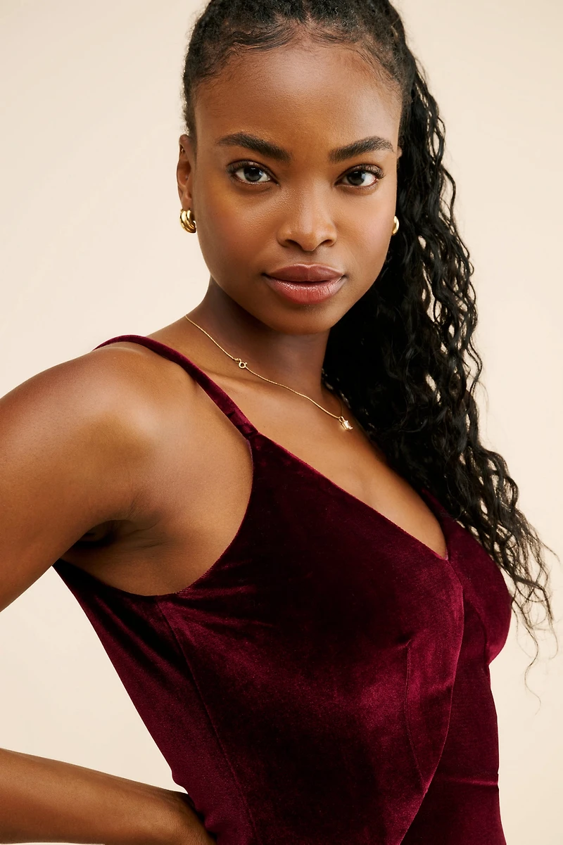 Hutch Velvet Midi Slip Dress