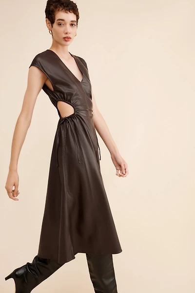 ASTR the Label Miranda Vegan Leather Midi Dress