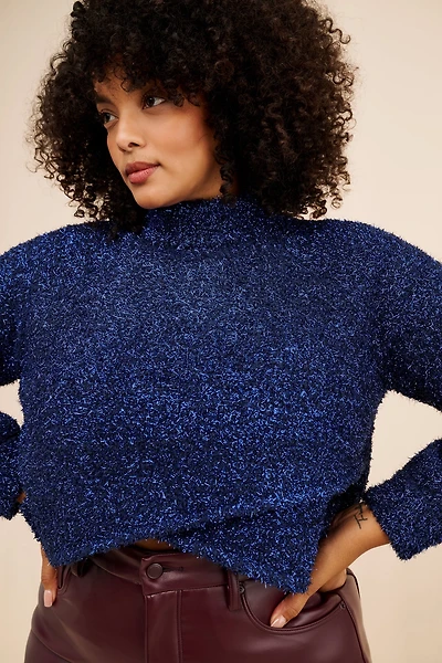 Eloquii Cross Front Lurex Sweater