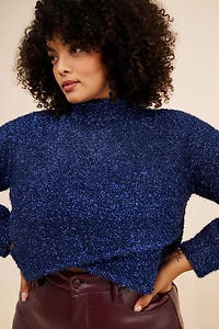 Eloquii Cross Front Lurex Sweater