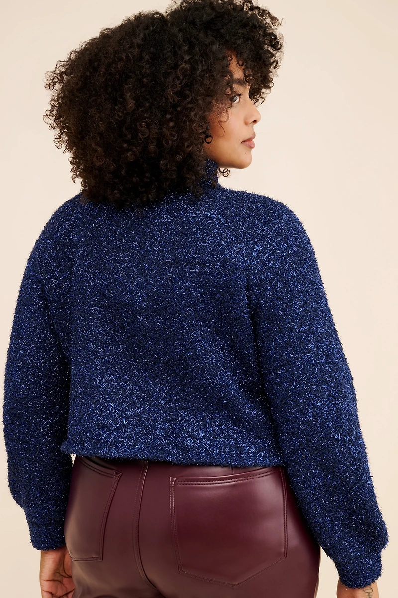 Eloquii Cross Front Lurex Sweater