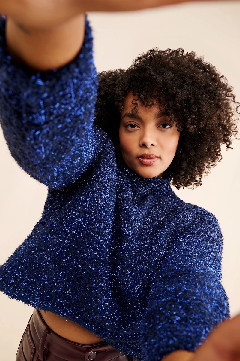 Eloquii Cross Front Lurex Sweater