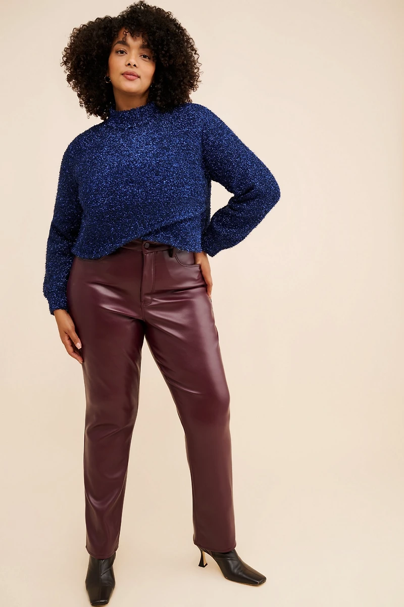 Eloquii Cross Front Lurex Sweater