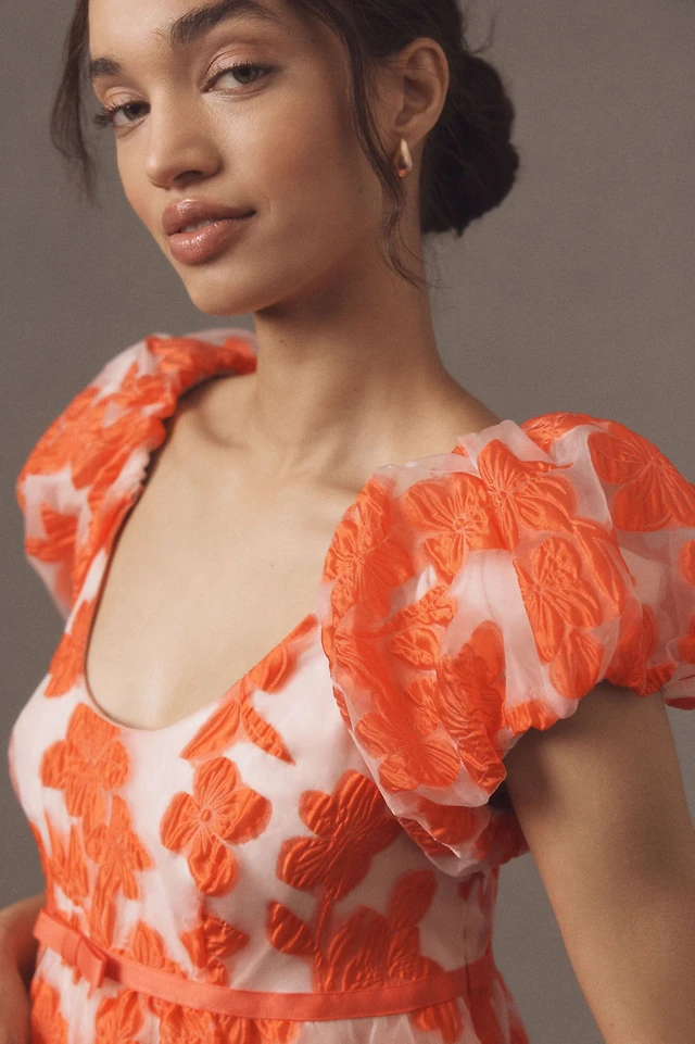 Sachin & Babi Scoop-Neck Embroidered A-Line Mini Dress