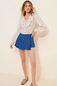 WAYF Ruffle Long Sleeve Blouse