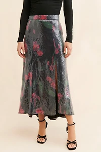 Hutch Printed Sequin Maxi Skirt