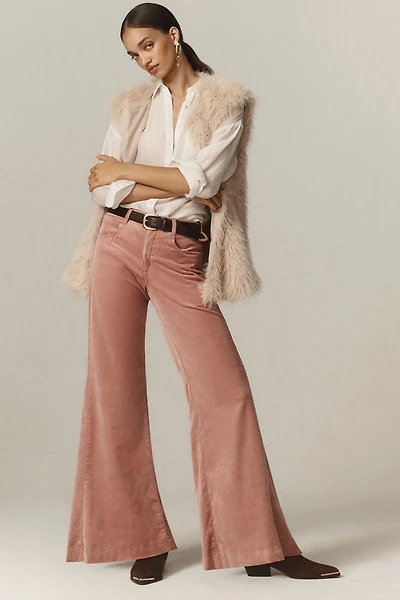 Pilcro The Adi Mid-Rise Frayed Relaxed Flare Jeans: Velvet Edition
