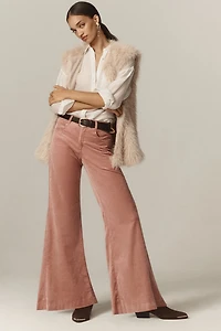 Pilcro The Adi Mid-Rise Frayed Relaxed Flare Jeans: Velvet Edition