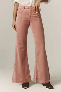Pilcro The Adi Mid-Rise Frayed Relaxed Flare Jeans: Velvet Edition