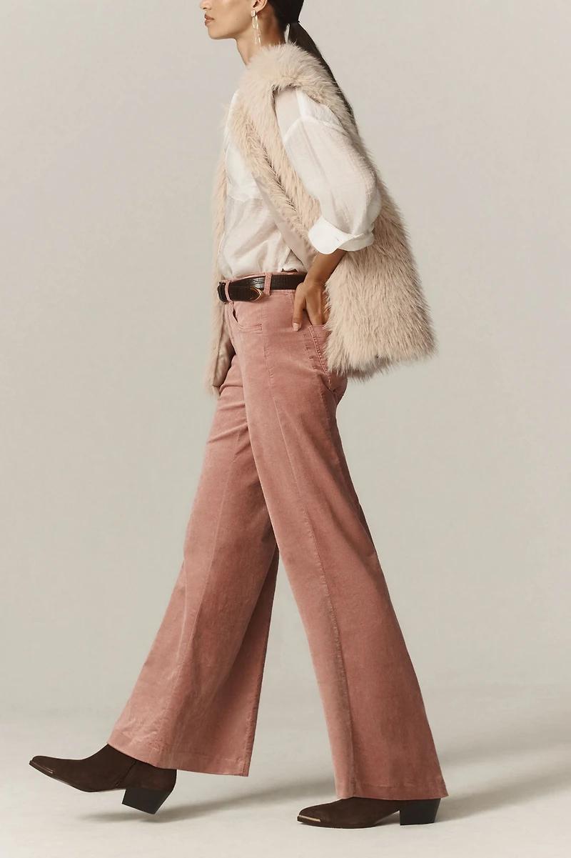 Pilcro The Adi Mid-Rise Frayed Relaxed Flare Jeans: Velvet Edition