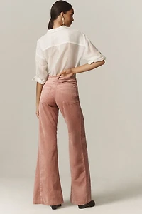 Pilcro The Adi Mid-Rise Frayed Relaxed Flare Jeans: Velvet Edition
