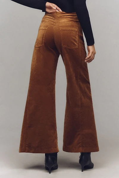 Pilcro The Adi Mid-Rise Frayed Relaxed Flare Jeans: Velvet Edition