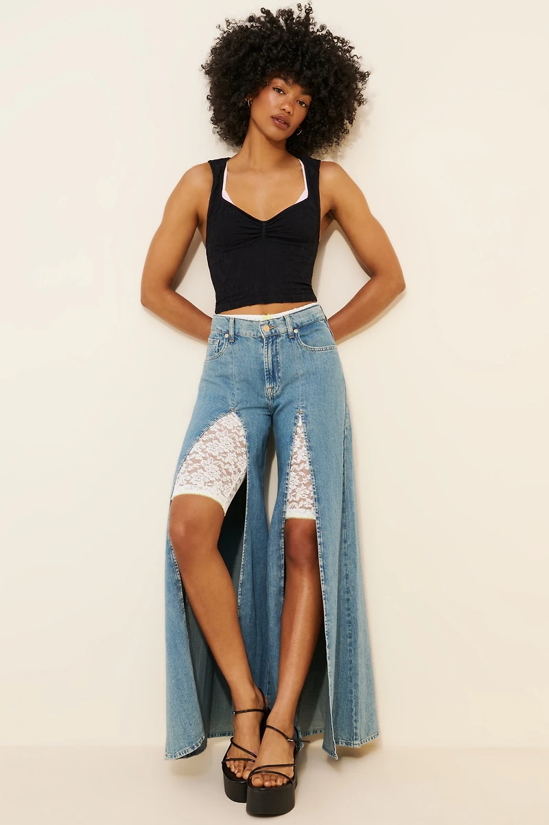 7 For All Mankind Willow Wide Leg Slit Jeans