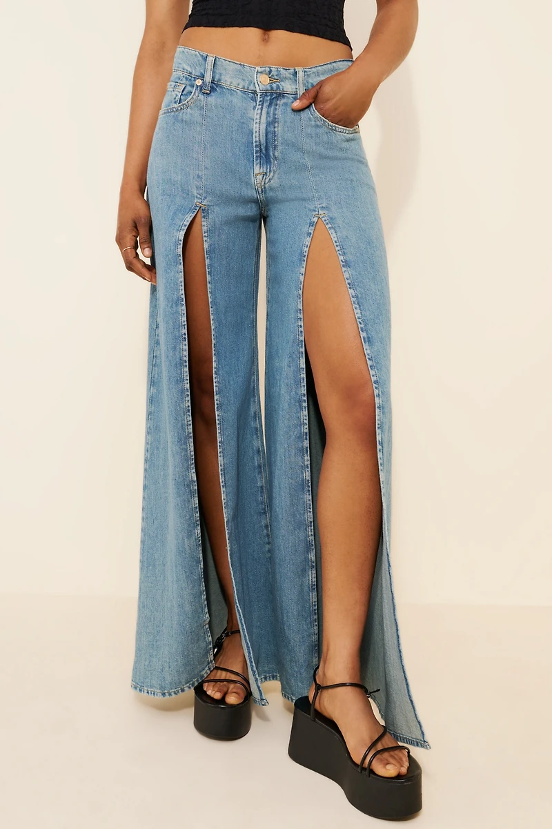 7 For All Mankind Willow Wide Leg Slit Jeans
