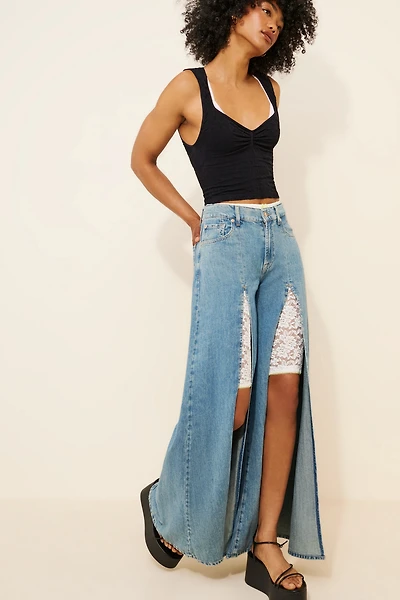 7 For All Mankind Willow Wide Leg Slit Jeans