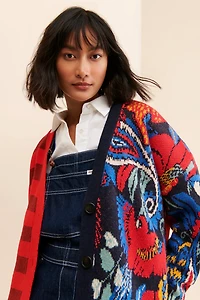 FARM Rio Forest Striped Cardigan