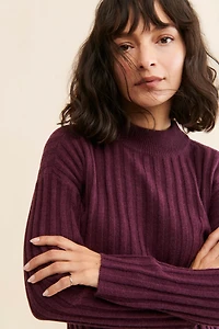 Madewell Levi Ribbed Mockneck Cropped Sweater