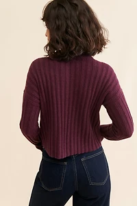 Madewell Levi Ribbed Mockneck Cropped Sweater