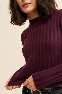 Madewell Levi Ribbed Mockneck Cropped Sweater