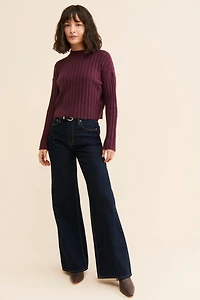 Madewell Levi Ribbed Mockneck Cropped Sweater