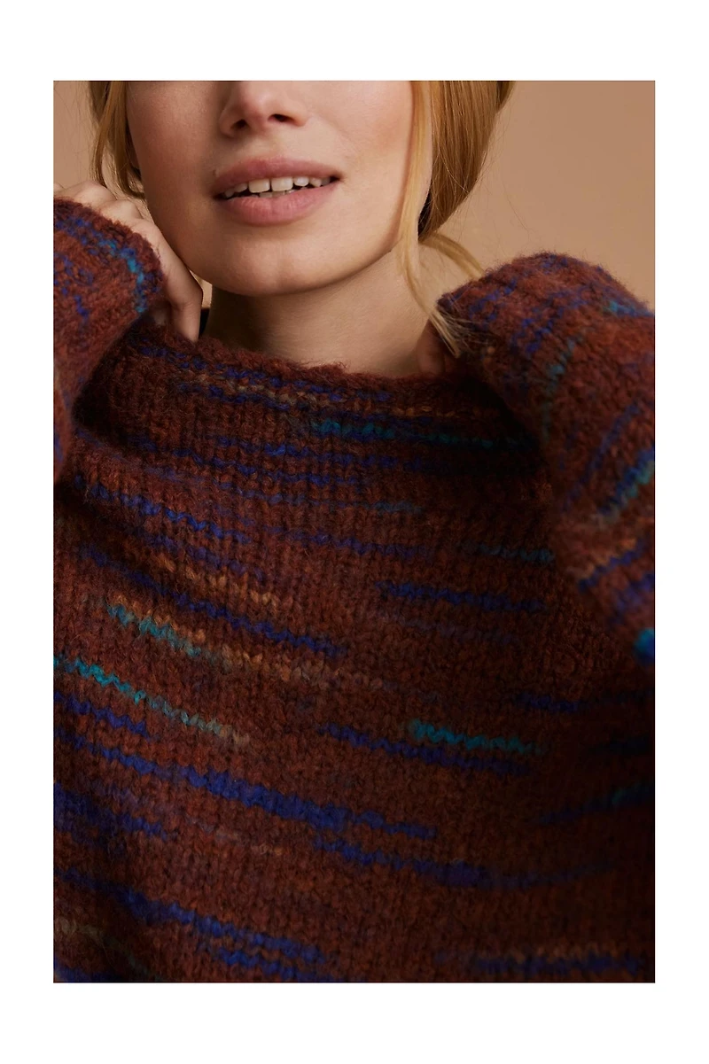 Space-Dyed Mock Neck Sweater