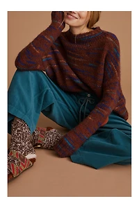 Space-Dyed Mock Neck Sweater