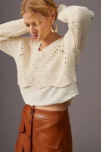 Layered Mixed Media Sweater