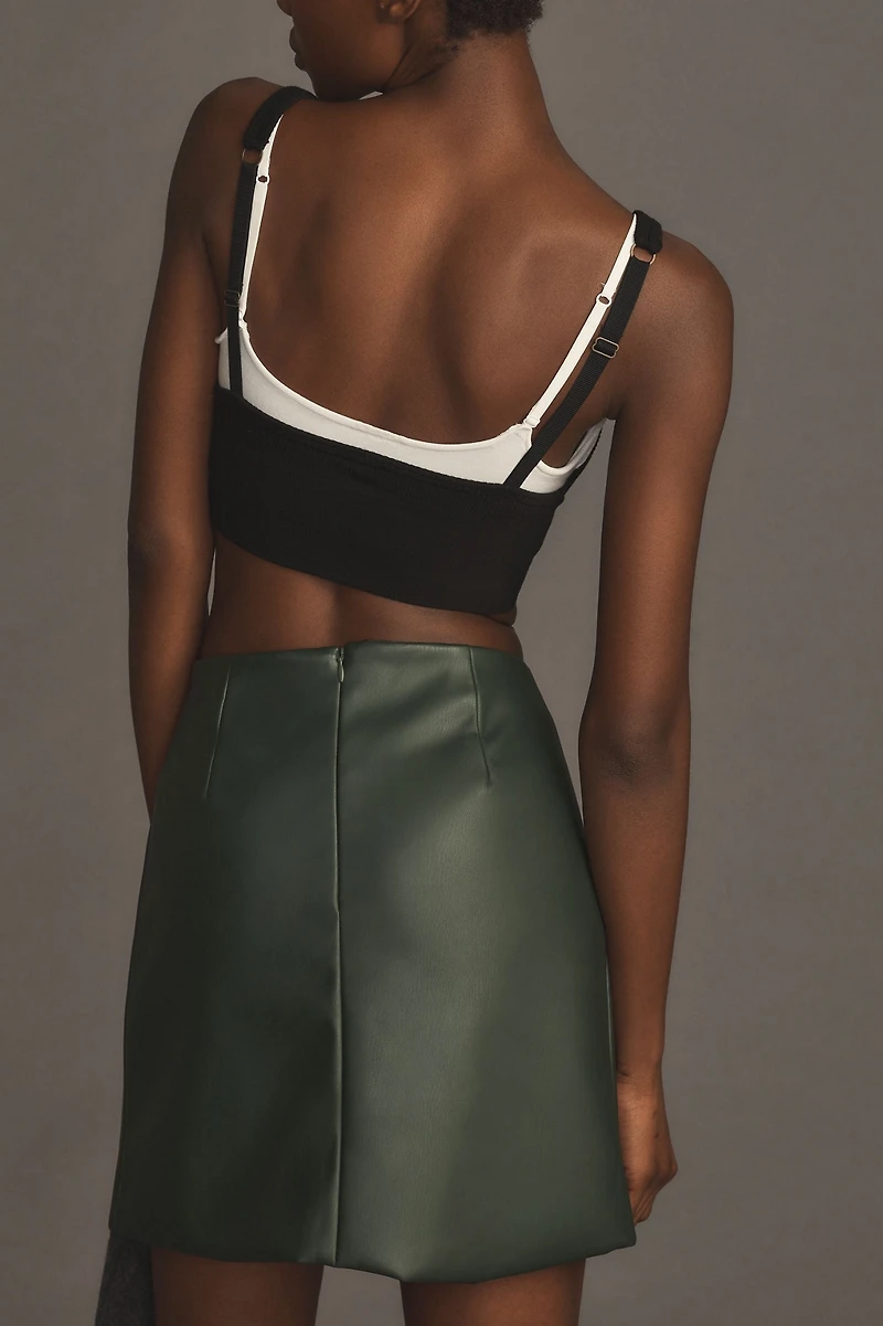 Maeve Micro Mini Vegan Leather Skirt