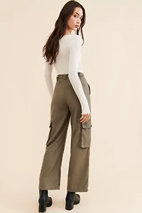 Moon River Buckle Cargo Pants