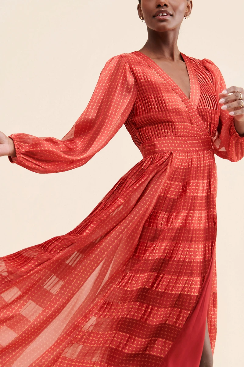 Let Me Be Pleated Maxi Dress