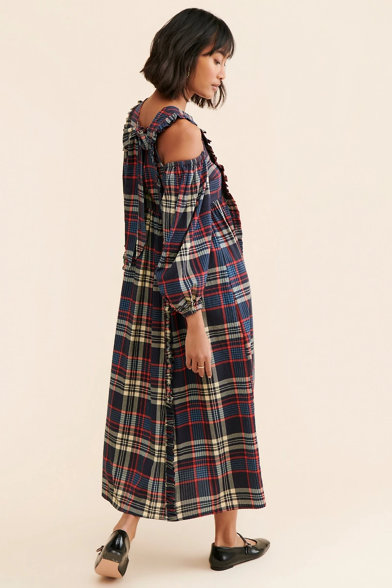 Damson Madder Wren Cold Shoulder Dress