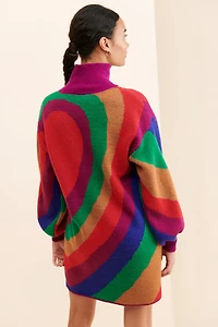 FARM Rio Rainbow Wild Hearts Sweater Dress
