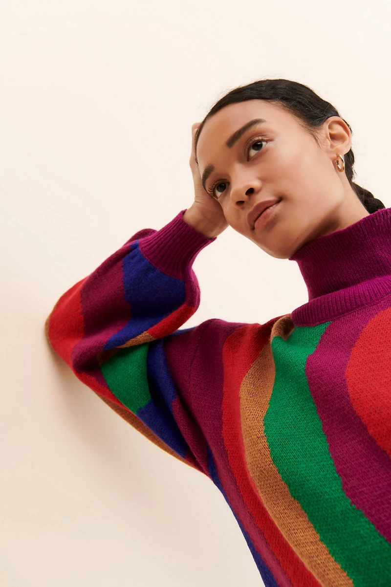 FARM Rio Rainbow Wild Hearts Sweater Dress
