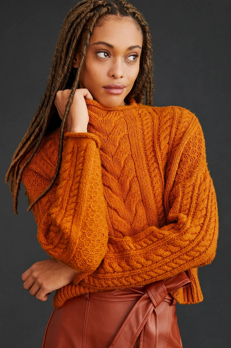 Mock Neck Knit Sweater
