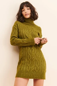 525 Turtleneck Cable Mini Dress